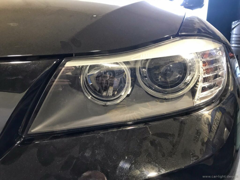 Встановлені бі-ксенонові лінзи у фари BMW e90