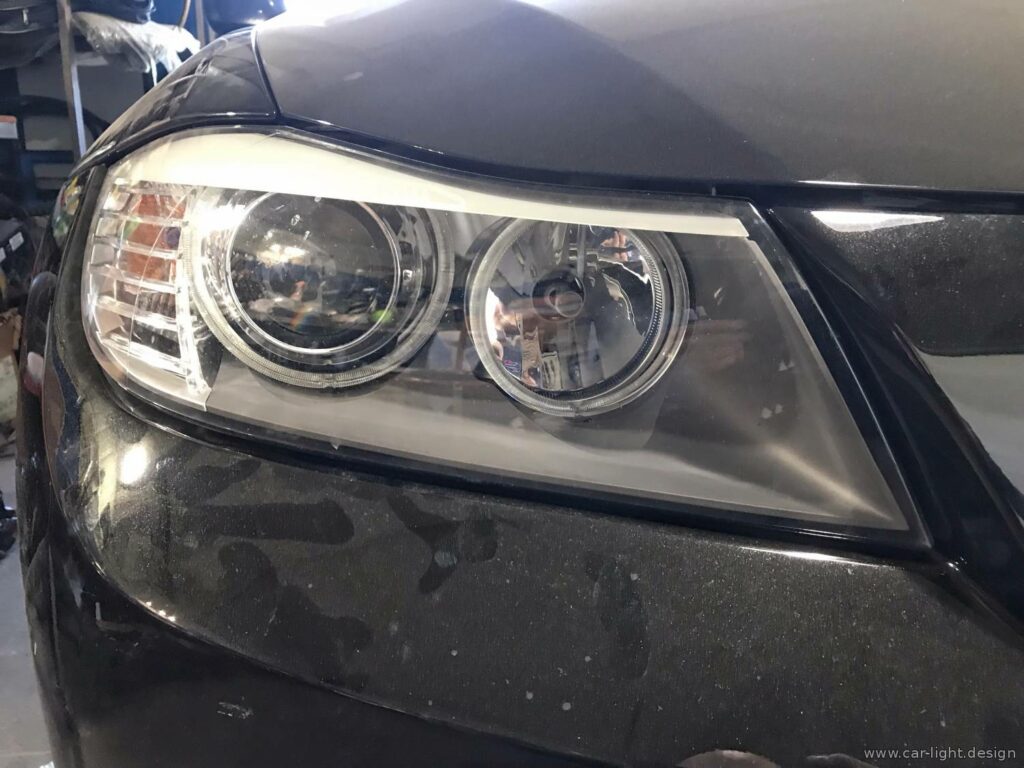 Встановлені бі-ксенонові лінзи у фари BMW e90